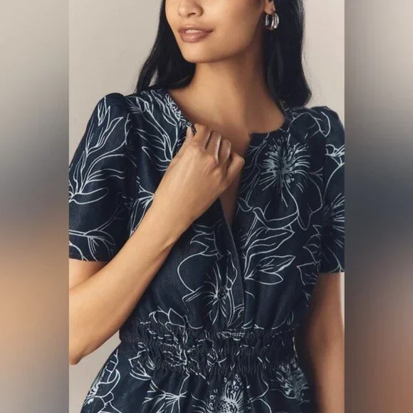 NWT Size M - The Somerset Cotton Denim Mini Dress W Pockets (NWT US$ 168) - Picture 5 of 16